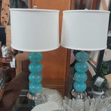 Table Lamp Glass Float Lamps Pair