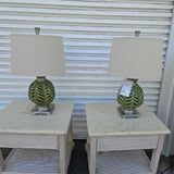 Leaf Table Lamps Pair