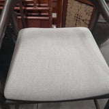 Barstool Dark Wood Back White Seat