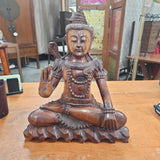 Hand CarvedBuddha Figure in Solid Wood