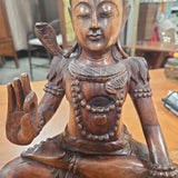 Hand CarvedBuddha Figure in Solid Wood