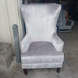 Silver Wingback Armchair