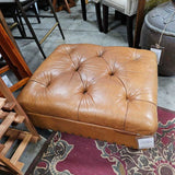 Tufted Leather Ottoman