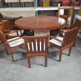 Outdoor Stone Teak Table w/8 chairs