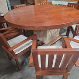 Outdoor Stone Teak Table w/8 chairs