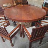Outdoor Stone Teak Table w/8 chairs