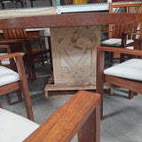 Outdoor Stone Teak Table w/8 chairs