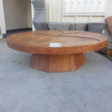 round teak coffee table