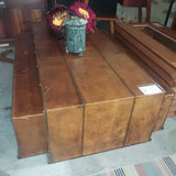 Metal & Leather Coffee Table W/ Benches