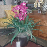 Orchid Faux Plant Brown Pot