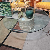 Carved Glass Top Table