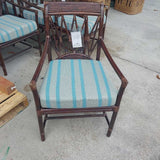 Rattan Dining Chair Stripe Seat Cushion
