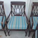 Rattan Dining Chair Stripe Seat Cushion