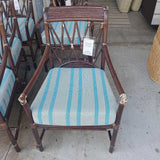 Rattan Dining Chair Stripe Seat Cushion