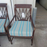 Rattan Dining Chair Stripe Seat Cushion