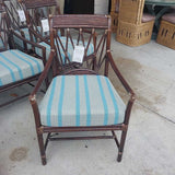 Rattan Dining Chair Stripe Seat Cushion