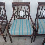Rattan Dining Chair Stripe Seat Cushion