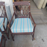 Rattan Dining Chair Stripe Seat Cushion