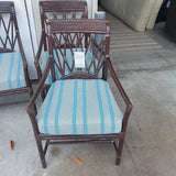 Rattan Dining Chair Stripe Seat Cushion
