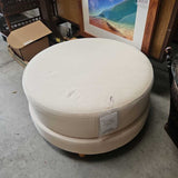 round fabric ottoman