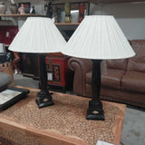 Spindle Lamps Silver Diamond Pair