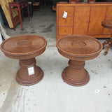 Woven Side Table Pair