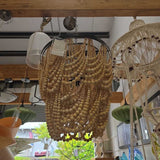 Wood Beaded Chandelier