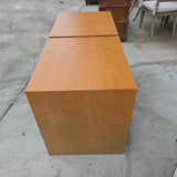 Modern Wood Cube w/ Glass Top Pair