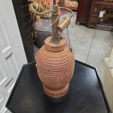 Pair Vintage Coconut Spun Wood Lamps