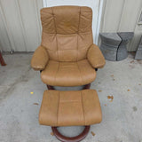 Brown StressLess Recliner w/Ottoman