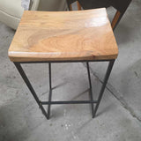 Wood Barstool w/ steel legs