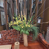 Bamboo Vase w/ Floral arrangement