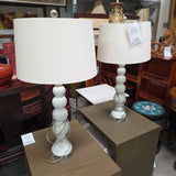 Ceramic Spindle Lamp Pair