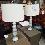 Ceramic Spindle Lamp Pair