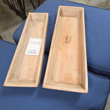 Wood Tray Stackable Set of Two