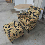 Floral Club Chair W/ottoman
