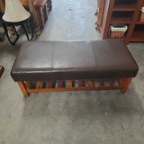 Faux Leather Ottoman