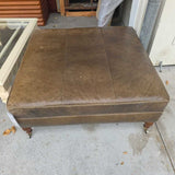 Leather Ottoman W/ Wheels