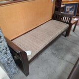 Fabric and Wood Bench