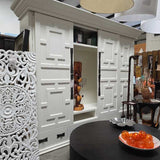 Cabinet TV Geometric Pattern White