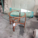 Rattan Glass Top Dining Table
