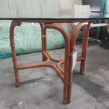 Rattan Glass Top Dining Table