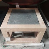 Outdoor Side Table Stone/Teak