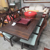 Dark Wood Dining Table W/Chairs