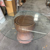 Round woven glass table top