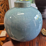 Blue & Gray Crackled Vase