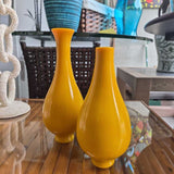 Yellow Cased Opaline Vase