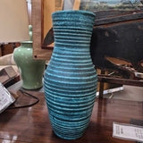 Teal" Volcanic Glass" Lava Glaze Vase