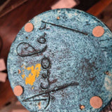 Teal" Volcanic Glass" Lava Glaze Vase