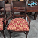Asian Dark Brown Wood Dining Chair